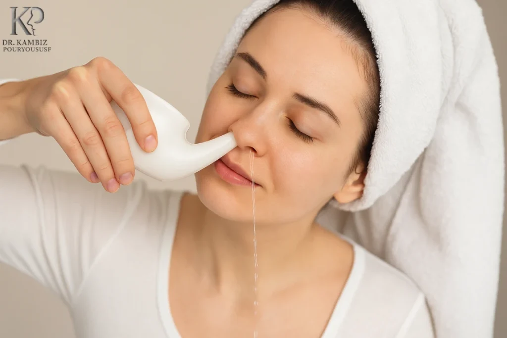 شست‌وشو و بهداشت بینی در روزهای اول بعد از عمل