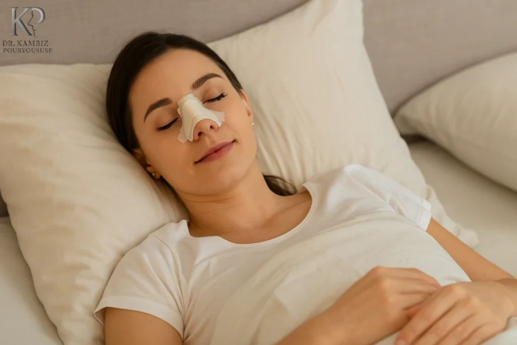 نحوه صحیح خوابیدن بعد از عمل بینی